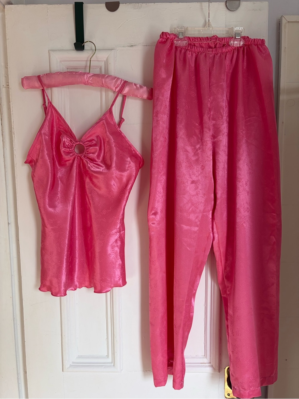 Vintage Matching Camisole & Pajama Pants Set - Pink